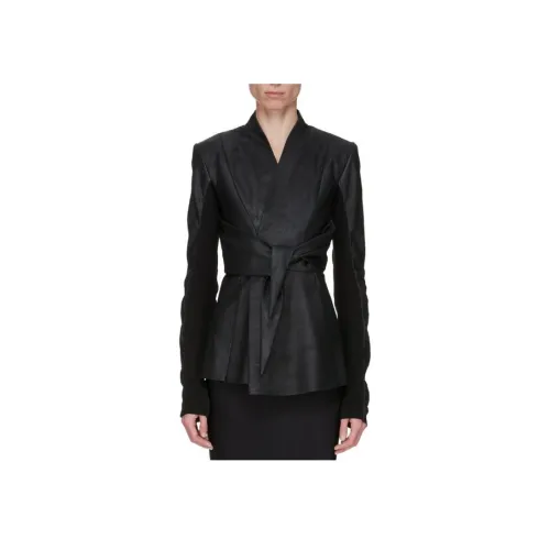 RICK OWENS Черные Женские Кожаные Куртки
