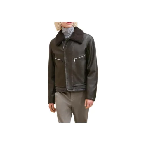 HERMES FW24 Кожа Куртка Мужская Умбра