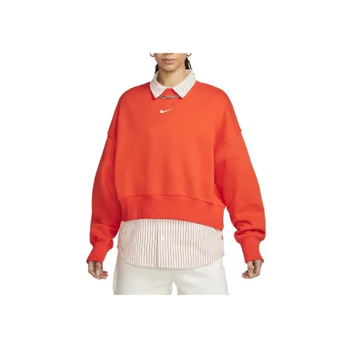 NIKE Апельсиновые Женские Свитшоты