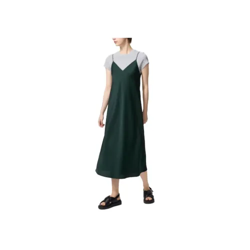 UNIQLO Slip Платье Женское Темно-зеленый
