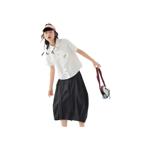 ZIHAN Повседневный Длинный Юбка Женские Черный