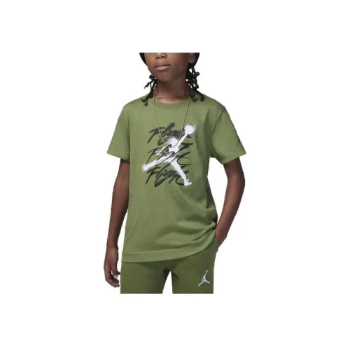 Jordan Flight T-рубашка Детская одежда Jumpman Flight Sprayed Tee Светлый оливковый Детский