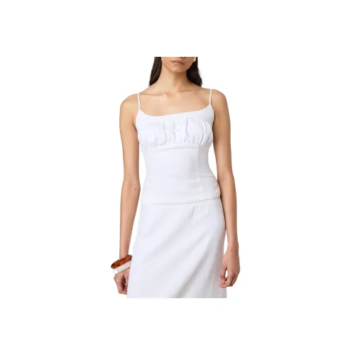 GLASSONS Ruched Satin Топ с обхватом груди Linen Blend Cami Топ с бретелями Женский