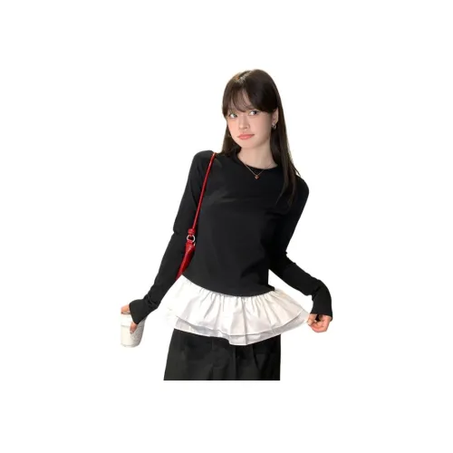 HKPXR Черные Женские T-рубашки