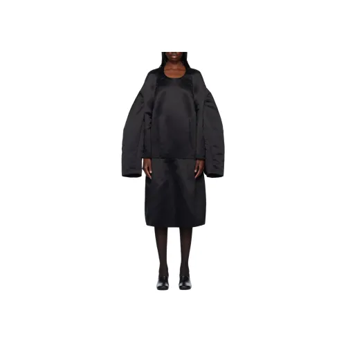 CDG Длинное платье с длинными рукавами женское черное