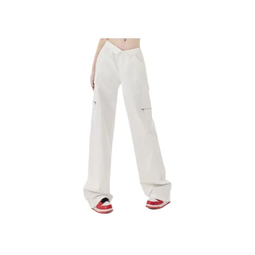 SONGS ALONG Брюки карго Женские Белые