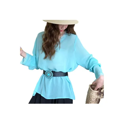 NANING 9 Синий Женские T-рубашки