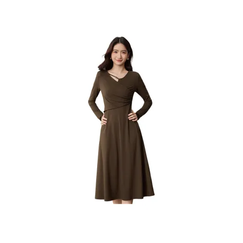 SENTUBILA Женские Длинные Платья с Длинными Рукавами