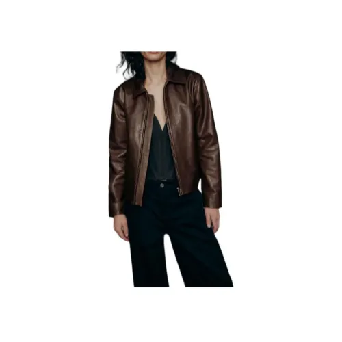 REFORMATION Кожа Куртка Женская Коричневая