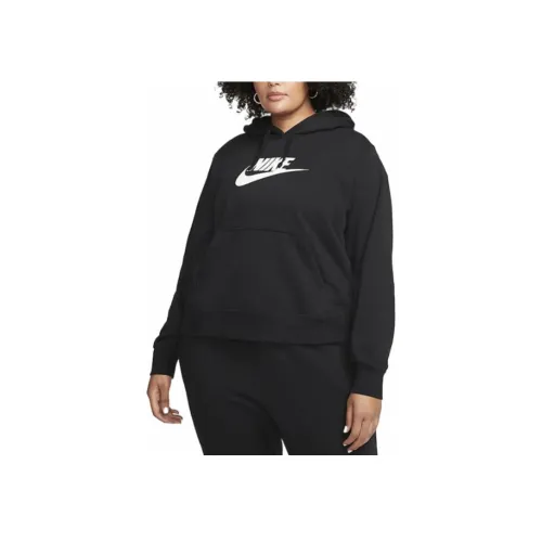 Nike Sportswear Club Fleece Женская толстовка с капюшоном большой размер свитшот черный