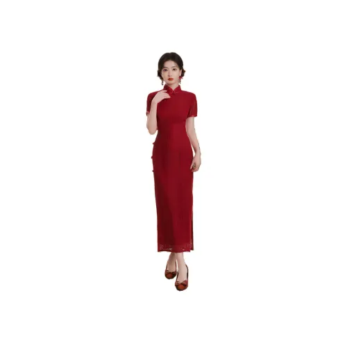 MJ Бургунди Женский Ципао