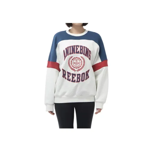 Reebok совместный бренд ANINE BING OVERSIZED CREW SWEATSHIRT Женская Белый Синий