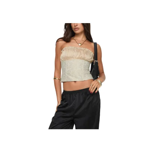 PRINCESS POLLY Пламя FOR YOU Без бретелей Топ Без бретелей Топ Женские Золотой Золотой