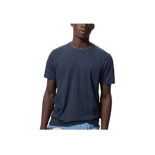 UNIQLO T-рубашка унисекс морского синего цвета