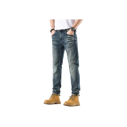CHAORENBANG Винтажные синие мужские джинсы
