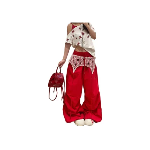 SRCG Red Women's Casual Pants SRCG Красный Женские Повседневные Брюки