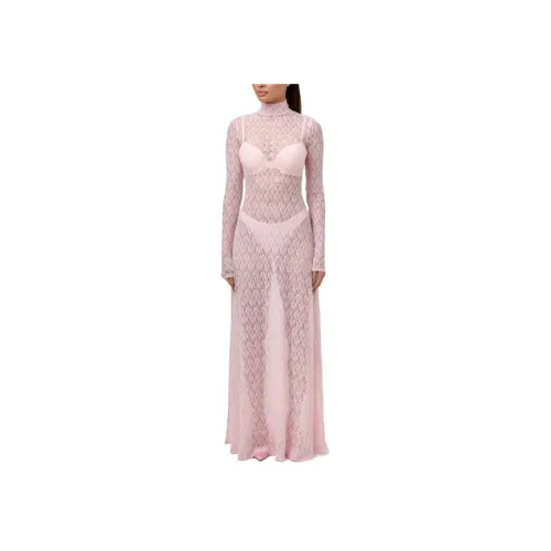 NAKED WARDROBE Эластичный Кружево Водолазка Maxi Dress Длинный Рукав Платье Женское