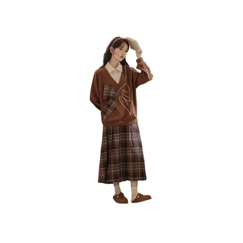 CHARM GLOW Коричневый Женские Комплекты с Юбкой