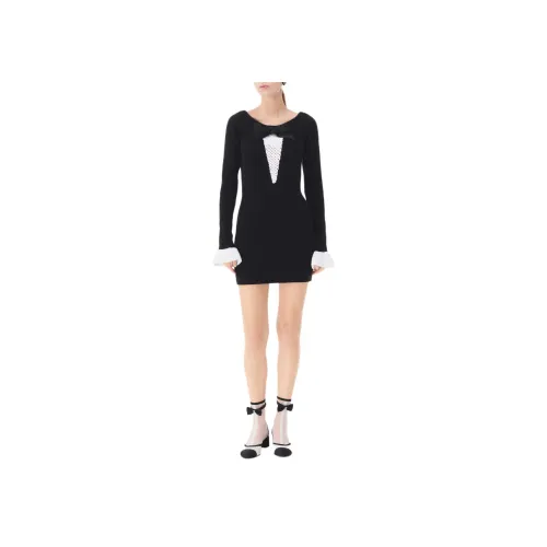 CHANEL Длинное платье с длинными рукавами женское