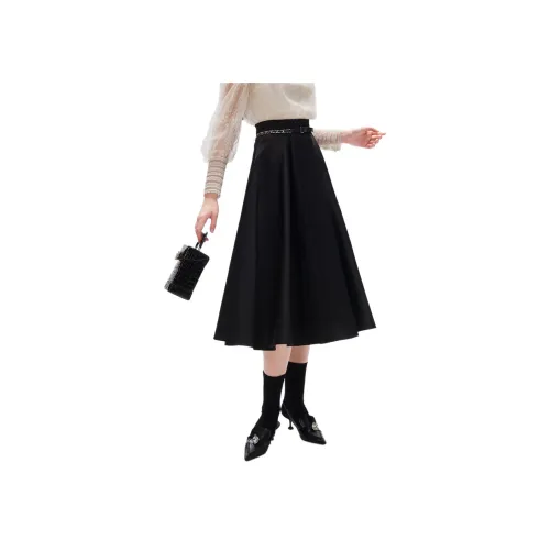 JORYAweekend Повседневный Длинный Юбка Женские Черный
