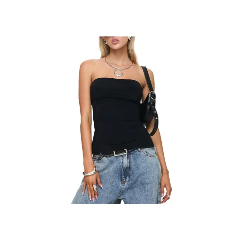 PRINCESS POLLY Strutter Без бретелей Топ Без бретелей Топ Женские Черный Черный