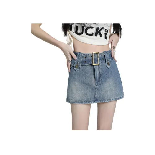 V.W.U Джинсовые короткие юбки Женские Винтажный синий