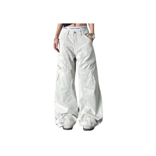 YIWANSHIDUO Белый Унисекс Джинсы