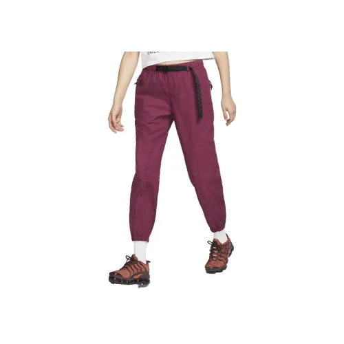 NIKE Бургундские Женские Вязаные Тренировочные Брюки