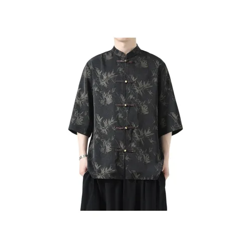 JIARONG Черная унисекс рубашка