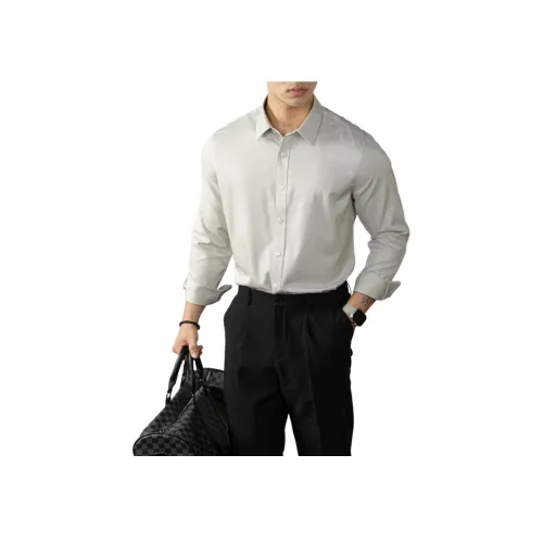 PERDONTOO Рубашка Длинный рукав устойчивая к морщинам с железом бесплатная уход стильный облегающий мужская