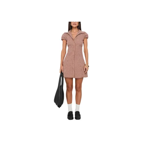 PRINCESS POLLY Kavira Галстук Верхний обхват груди Платье-рубашка Короткий рукав Платье Женское