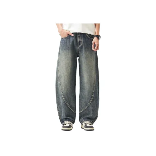 IZZUE Винтажные синие [Сильно промытые] Унисекс джинсы