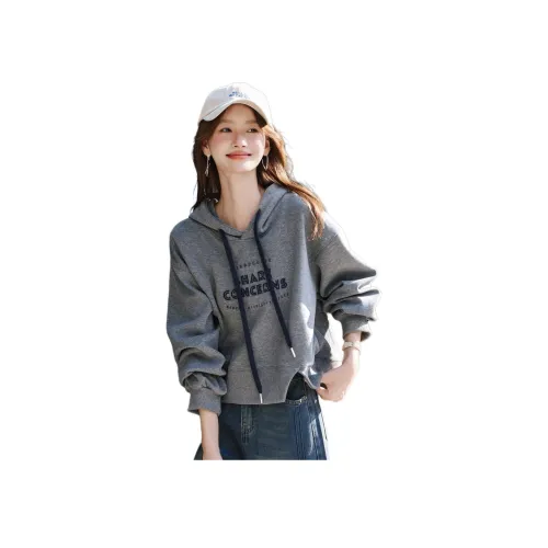 SHANGJING Темно-серый Женский Свитшот