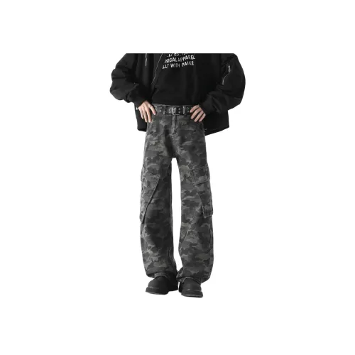 CLOR Джинсы Унисекс Камуфляж Серый