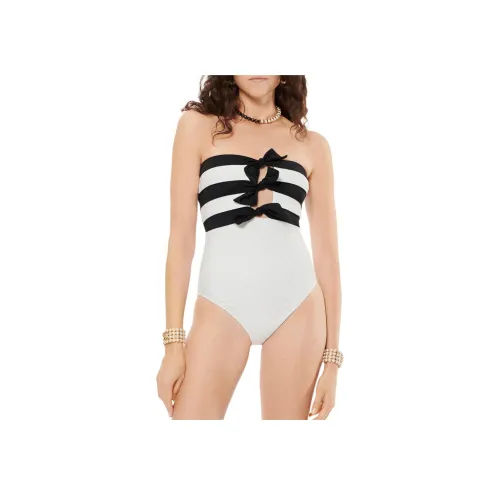 CHANEL Ван-Пис Купальник Женский Черный Белый