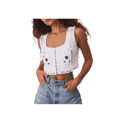 LOVESHACKFANCY Майка Женская Белая