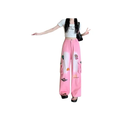 PZGE Розовый Градиентный Джинсы Женские Джинсы