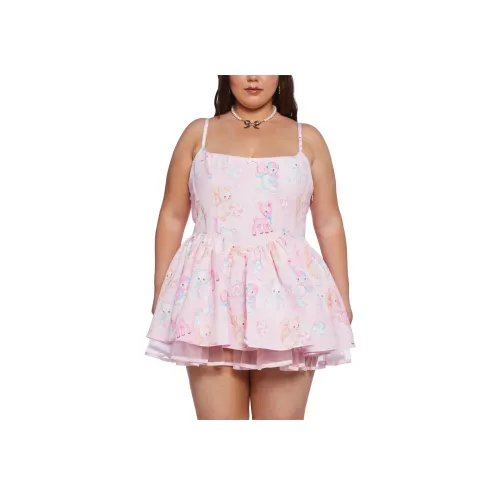 Dolls Kill Sugar Thrillz Plus Magic Moves Corset Dress Slip Dress Women's Pink Pink