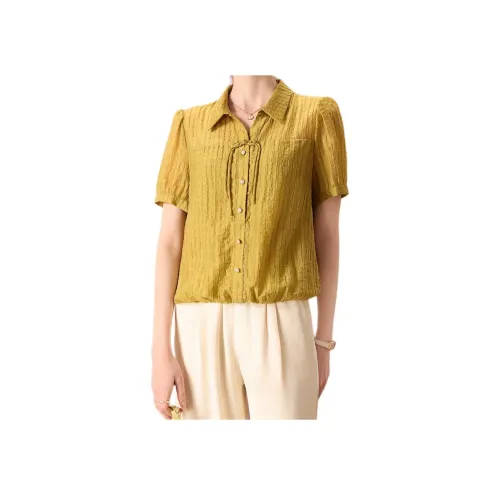 FENHONGMALI Рубашка Женская Зеленая