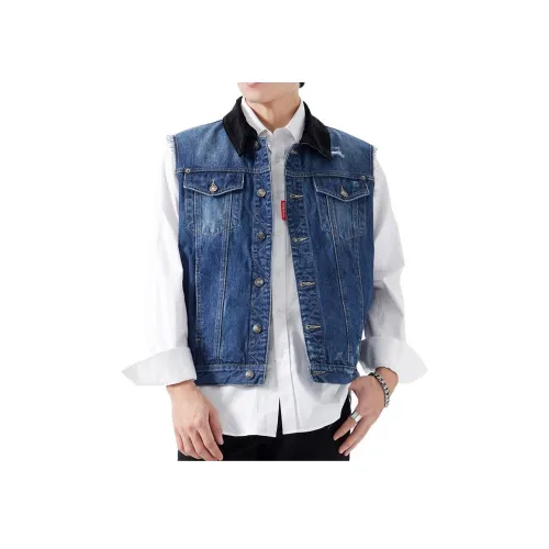 ZENGZHI Джинсовый жилет облегающий прямой крой унисекс