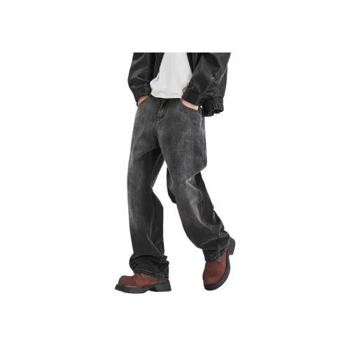 ALL IN Темно-черные мужские джинсы