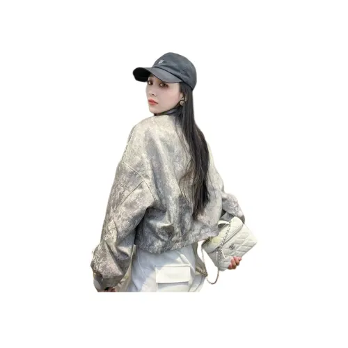 Mu Qingqing Серый Женские Куртки