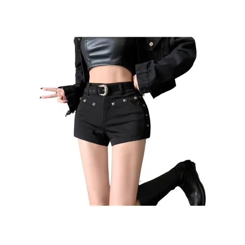 Мед Черный Женские Джинсовые Шорты