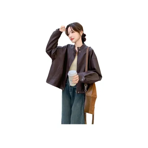 MEXICAN Коричневый Женские Кожаные Куртки