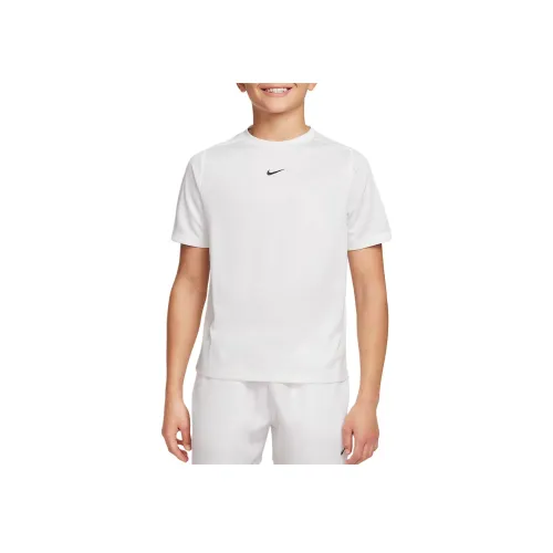 NIKE Dri Fit Белый/Белый/Черный Школьный возраст Футболка