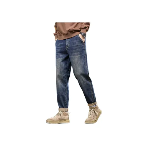 FUNST Винтажные синие мужские джинсы