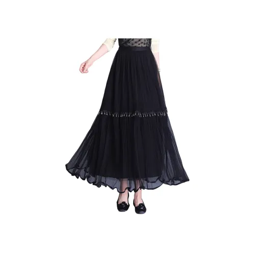 MJ Черный Женские Повседневные Длинные Юбки
