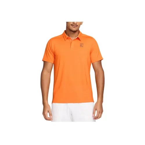 nike Court AdvantageDri Форма Теннис Топ Мужской Безопасность Оранжевый Абрикос Агат Черный