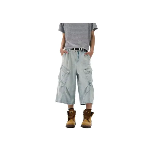 MGXEK Светло-синий Унисекс Джинсовые шорты