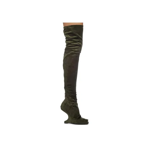 RICK OWENS Ботинки выше колена, зеленые, женские